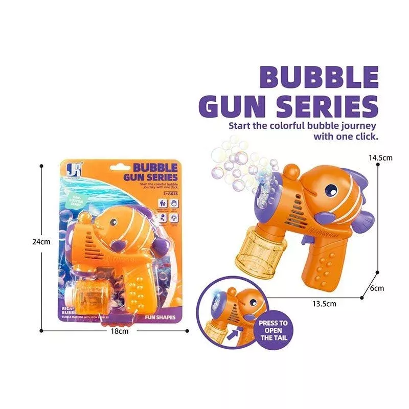 Пістолет з мильними бульбашками P 82268 A (96/2) автоматичний, підсвічування, пляшечка з мильним розчином, на листі 