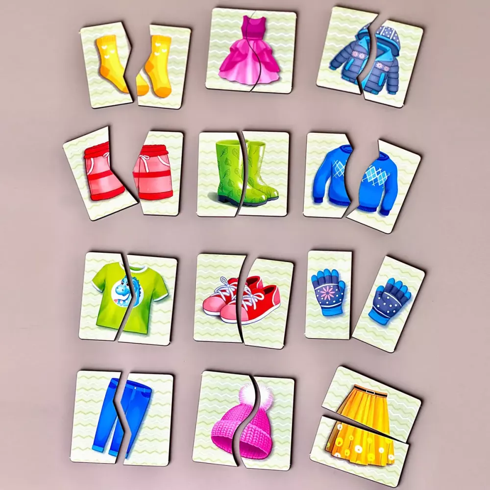 Пазл "Половинки. Одяг та взуття"