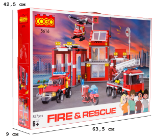 Конструктор "Пожежники" (827 елм.) Пожежна бригада / COGO