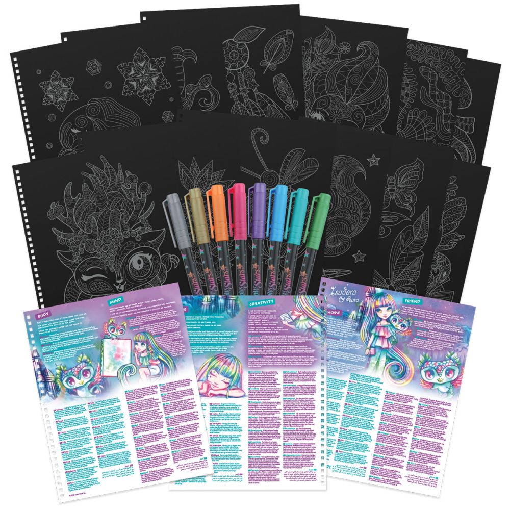 Набір для творчості – Розмальовка: Айседора, чорні аркуші