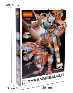 *Конструктор "Дино трансформери" (585 елм.) Тиранозавр / COGO