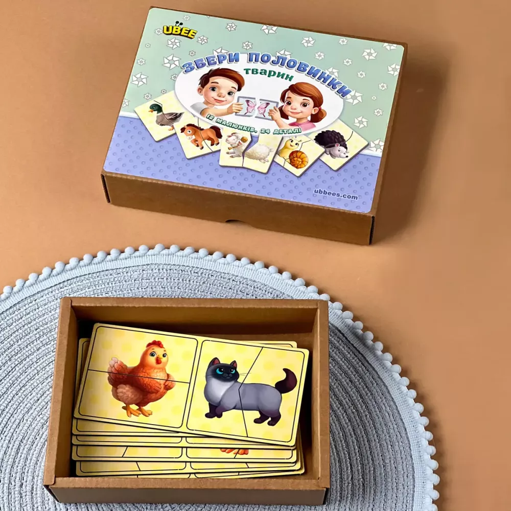 Пазл "Половинки. Тварини"