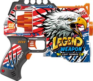 Іграшковий пістолет автомат. барабан на батарейках з м'як. набоями Легенда Зброї