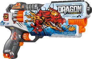 Іграшковий пістолет автомат. барабан на батарейках з м'як. набоями Дракон