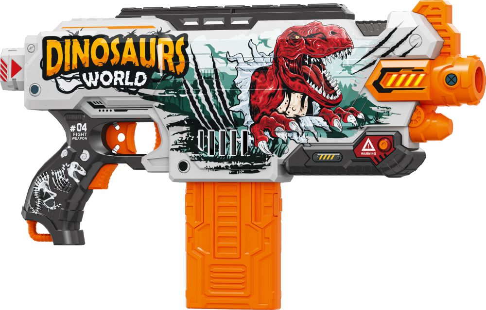 Іграшковий пістолет автомат. з магазином на батар. з м'як. набоями Світ Динозаврів