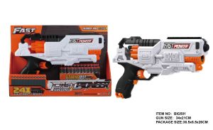 Іграшковий пістолет автоматичний барабанного типу на батарейках з м'як. набоями (24 шт.) (34 х 21см)