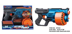 Іграшковий пістолет механічний з барабаном та м'якими набоями (24 шт.) (35,5 х 17см)