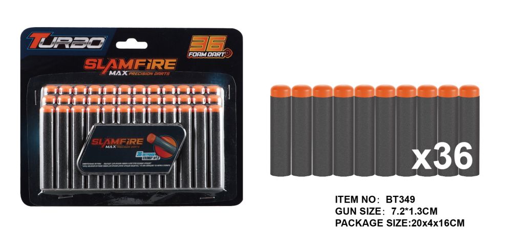 Набір м'яких набоїв (36 шт.) (7,2 х 1,3см)