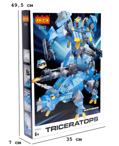 Конструктор "Дино трансформери" (595 елм.) Трицератопс / COGO