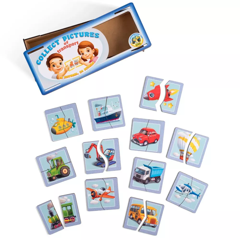 Пазл "Половинки. Види транспорту"