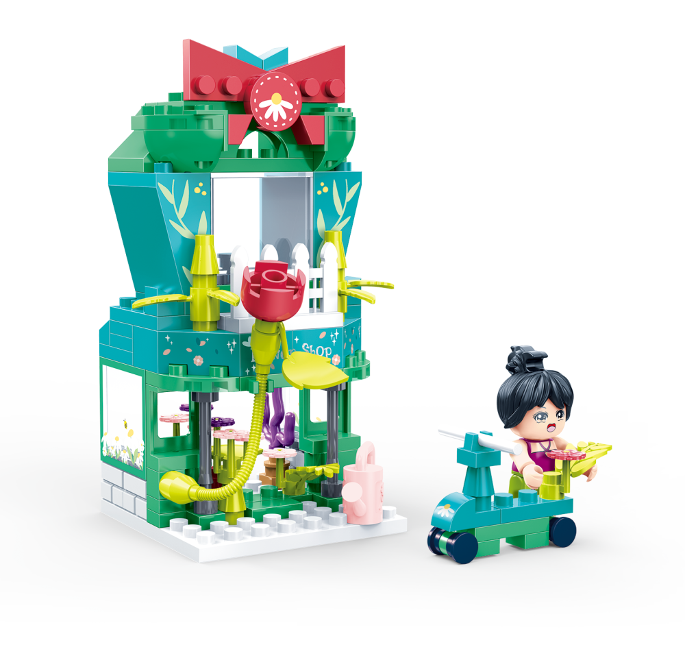 Конструктор "Центральна вулиця" (118 елм.) Квітковий магазин /  BanBao