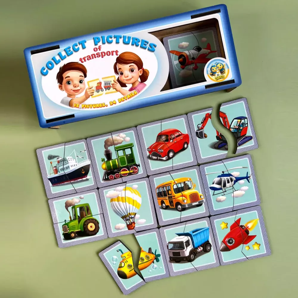 Пазл "Половинки. Види транспорту"