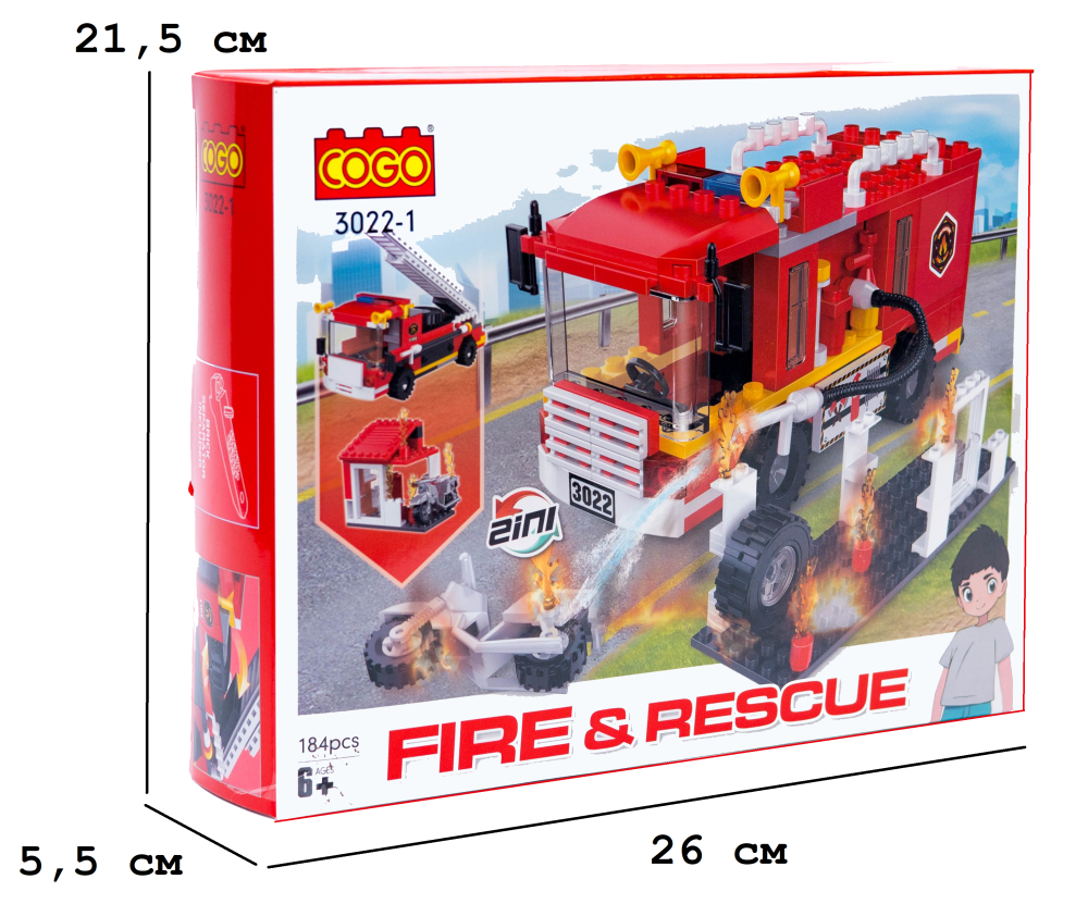 Конструктор "Пожежники" (184 елм.) Пожежа / COGO