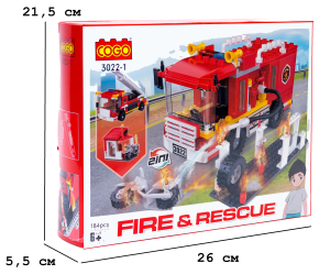 Конструктор "Пожежники" (184 елм.) Пожежа / COGO