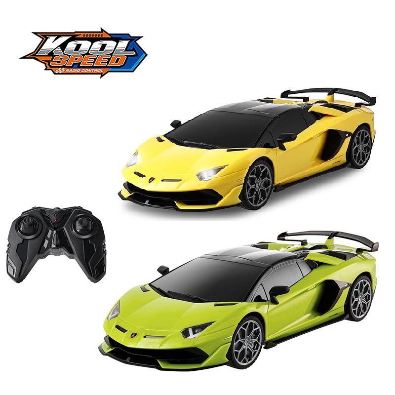Машинка на радіокеруванні "Lamborghini" на батарейках оливкова/жовта 1;16 (37,2x17x12 см)/Kool Speed