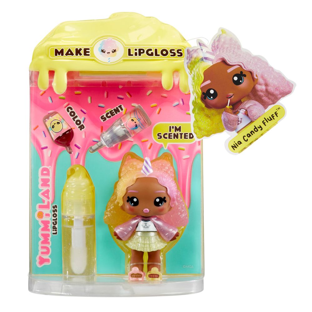 Ігровий набір з лялькою та блиском для губ Yummiland S2 – Брітні Боба, Нія Кенді Флафф, С'юзі Сауер Строу, Кориця Амбер, Містері Чейз, Габі Гаммібеар, Місті Кейкс, Астрід Старс, Ніна Хартпоп