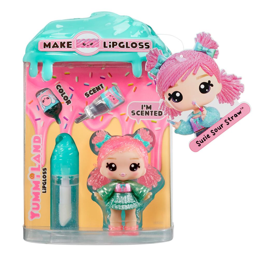 Ігровий набір з лялькою та блиском для губ Yummiland S2 – Брітні Боба, Нія Кенді Флафф, С'юзі Сауер Строу, Кориця Амбер, Містері Чейз, Габі Гаммібеар, Місті Кейкс, Астрід Старс, Ніна Хартпоп