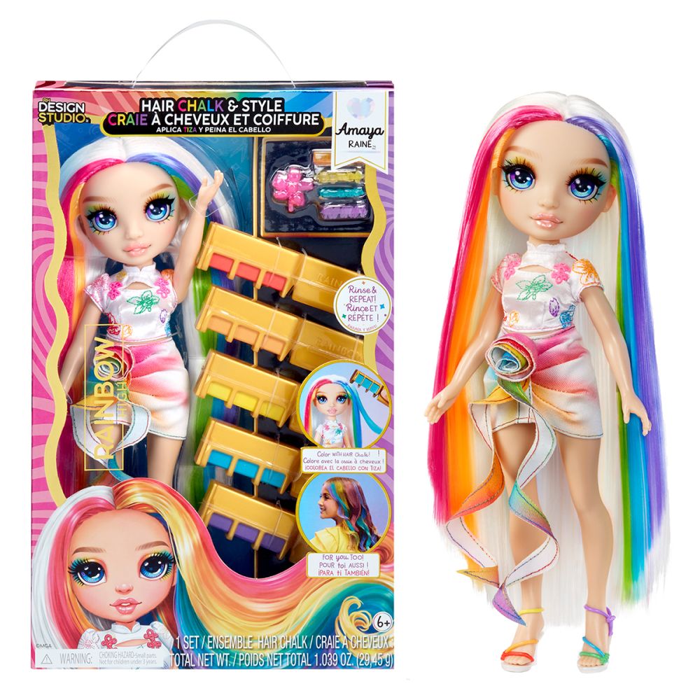 Ігровий набір з лялькою Rainbow High серії Крейда для волосся та стиль – Амая
