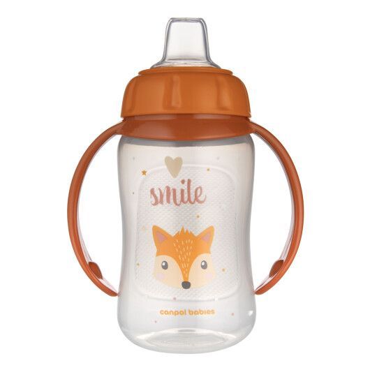 Canpol babies Кружка тренувальна з силіконовим носиком 320 мл Cute Animals - помаранчева