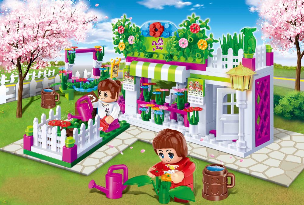 Конструктор "Модне місто" (252 елм.) Квіткова крамниця /  BanBao