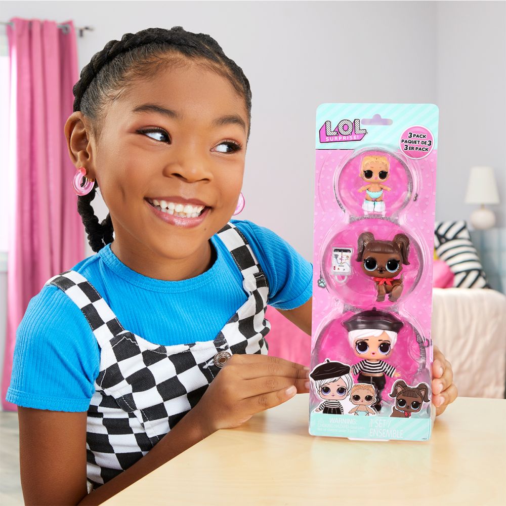 Набір ігрових фігурок L.O.L. Surprise! серії OPP Tot + Pet + Lil Sis" - Бітнік Бейбі, Дарлінг Доггі"