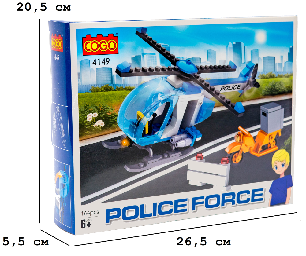 Конструктор "Поліція" (164 елм.) Гелікоптер / COGO
