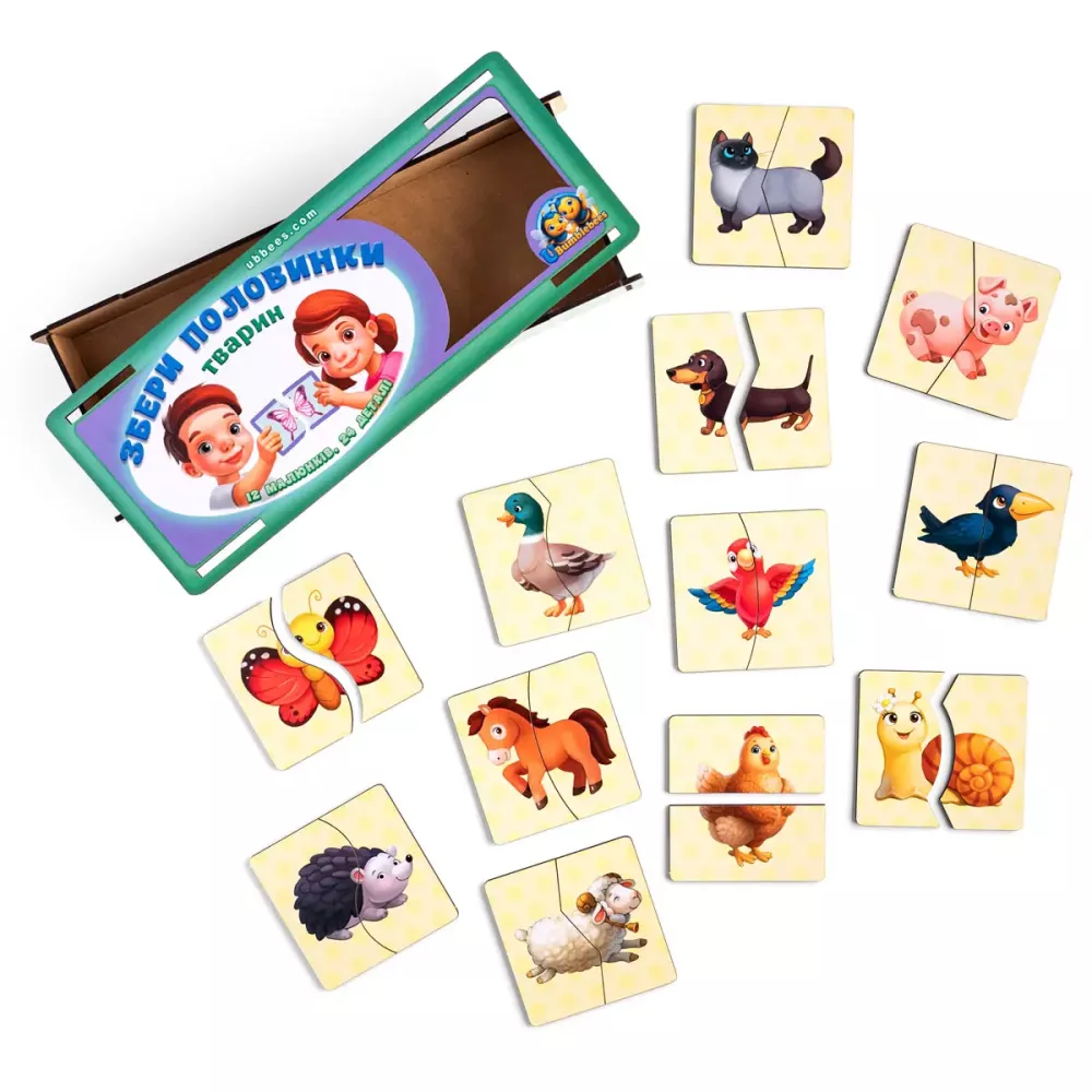 Пазл "Половинки. Тварини"