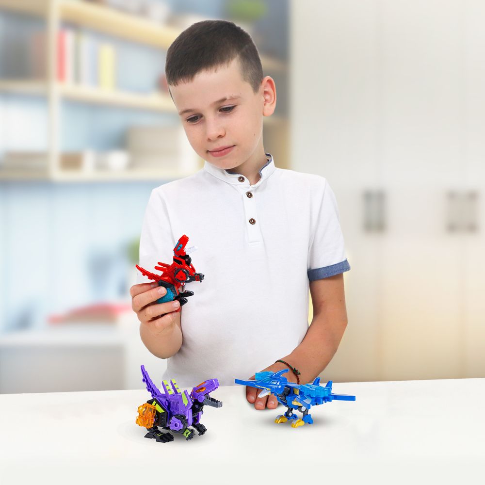 Динозавр-трансформер Dinoster - Червоний Раптор-бот