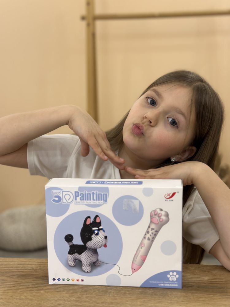 3D ручка для малювання 3D Painting Pen Set для дітей з пластиком і трафаретами