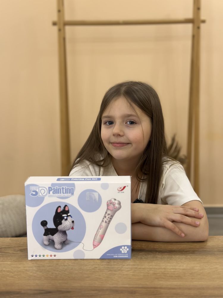 3D ручка для малювання 3D Painting Pen Set для дітей з пластиком і трафаретами