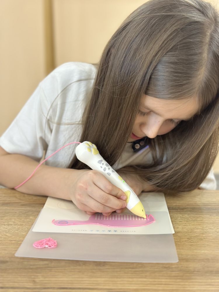 3D ручка для малювання 3D Painting Pen Set для дітей з пластиком і трафаретами