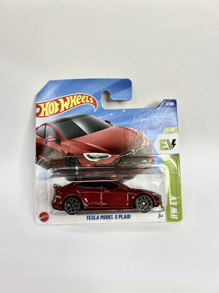 Машинка Базова Hot Wheels Tesla Model S Plaid EV 1:64 HYW86 Red