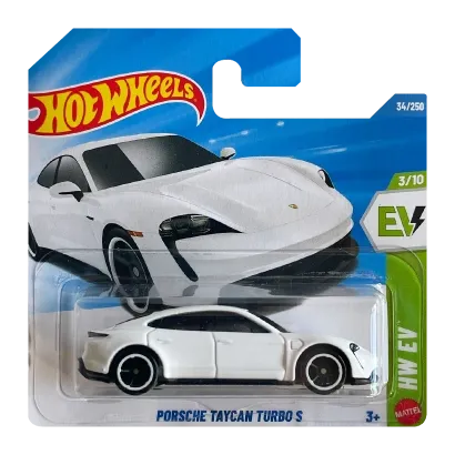 Машинка Базова Hot Wheels Porsche Taycan Turbo S EV 1:64 JJJ05 White