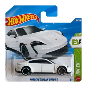 Машинка Базова Hot Wheels Porsche Taycan Turbo S EV 1:64 JJJ05 White