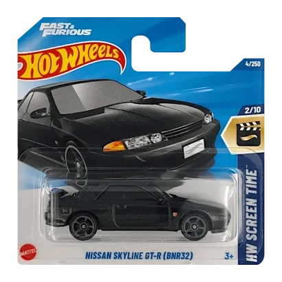 Машинка Базова Hot Wheels Skyline GT-R (BNR32) Fast & Furious Screen Time 1:64 HYY72 Black