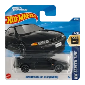 Машинка Базова Hot Wheels Skyline GT-R (BNR32) Fast & Furious Screen Time 1:64 HYY72 Black