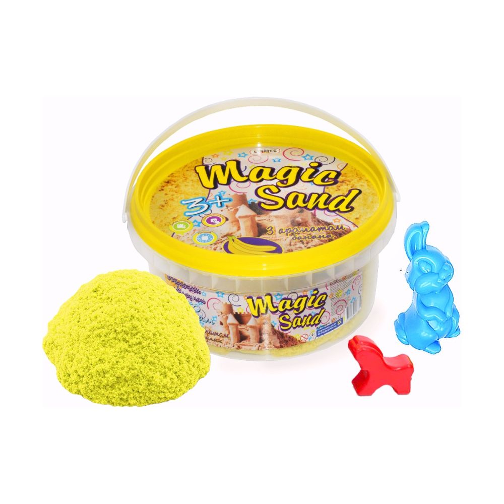 Кінетичний пісок Strateg Magic Sand блакитний з ароматом чорниці у відрі