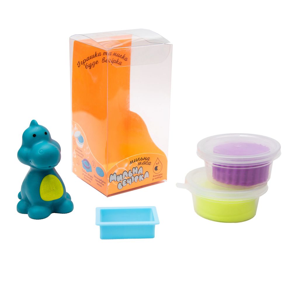 Набір для творчості Strateg Мильна вечірка - рожевий динозавр українською мовою