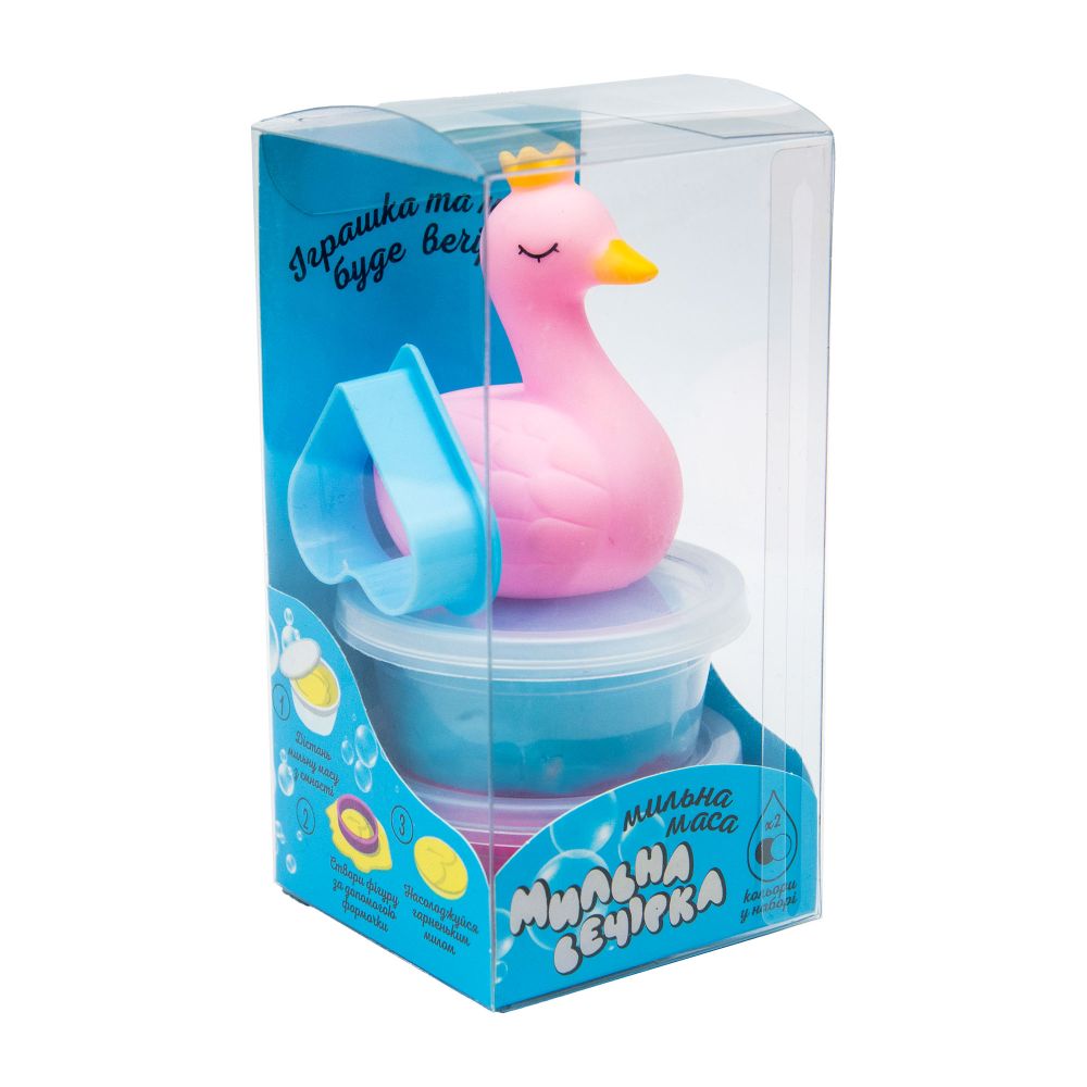 Набір для творчості Strateg Мильна вечірка - рожевий динозавр українською мовою