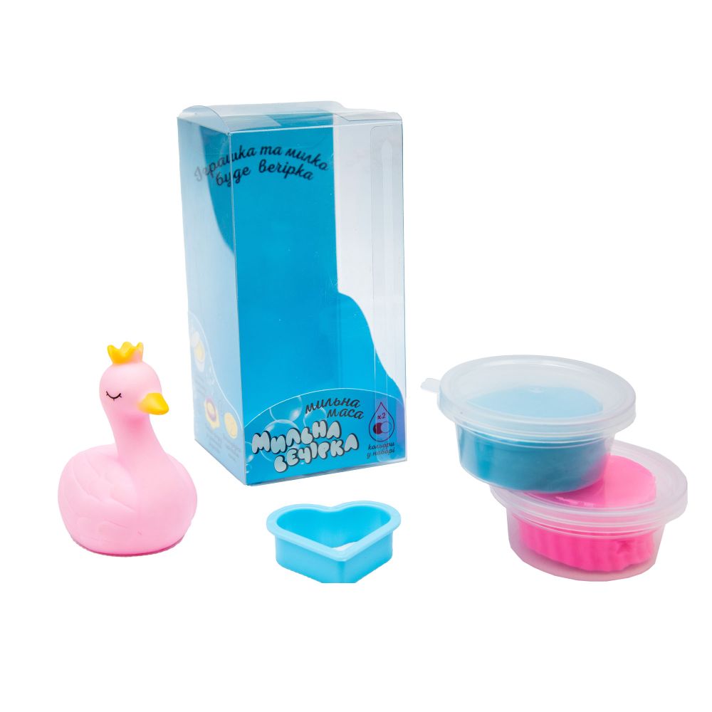 Набір для творчості Strateg Мильна вечірка - рожевий динозавр українською мовою