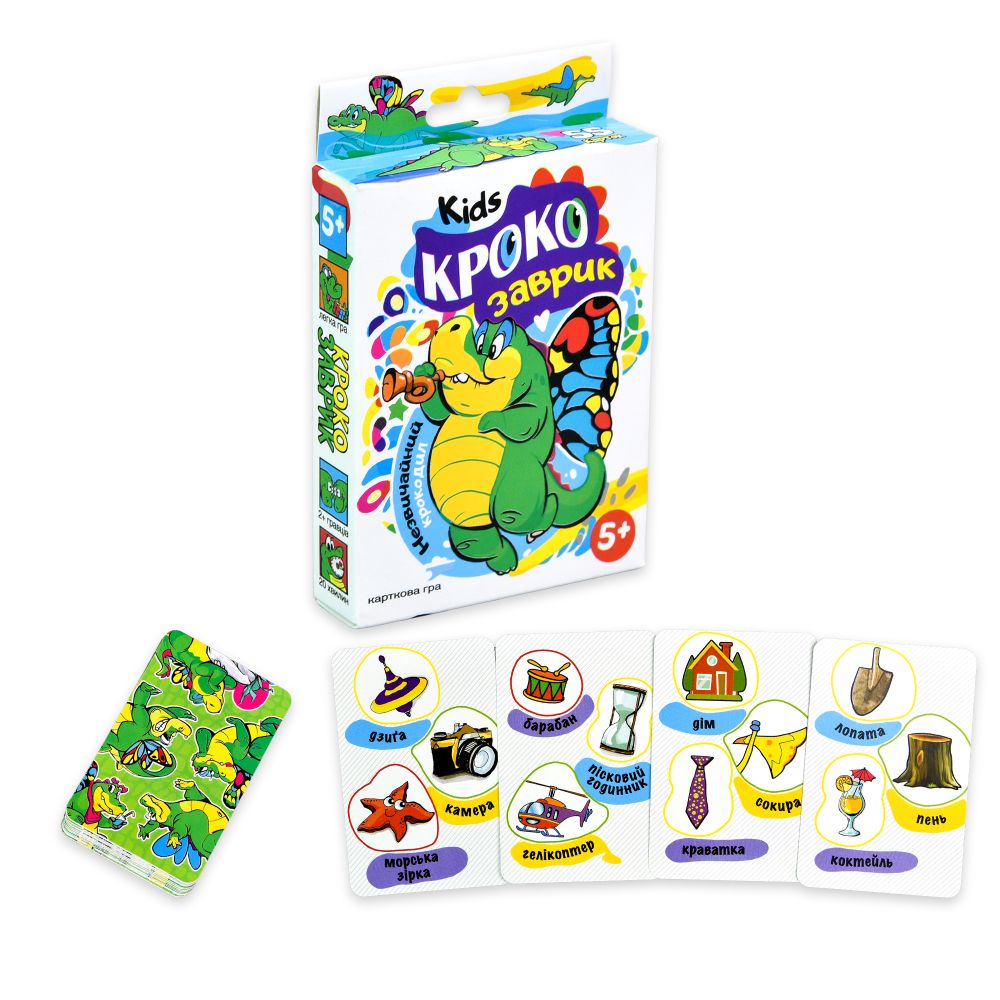 Карткова гра Strateg Крокозаврик розважальна українською мовою
