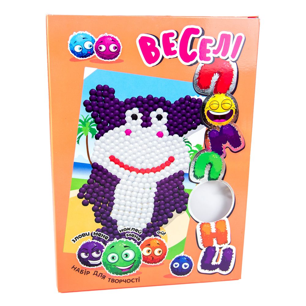 Набір для творчості Strateg Веселі помпони - курчатко українською мовою