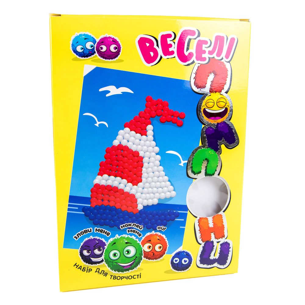 Набір для творчості Strateg Веселі помпони - курчатко українською мовою