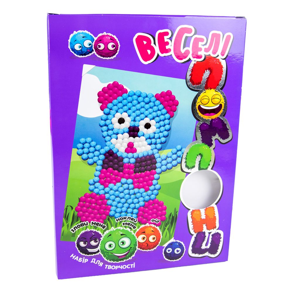 Набір для творчості Strateg Веселі помпони - курчатко українською мовою