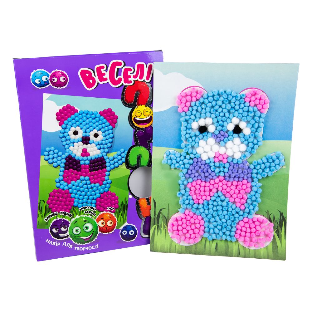 Набір для творчості Strateg Веселі помпони - курчатко українською мовою