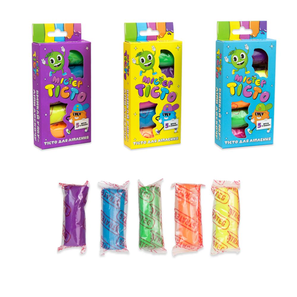 Набір для творчості Містер тісто 5 штук Strateg українською мовою