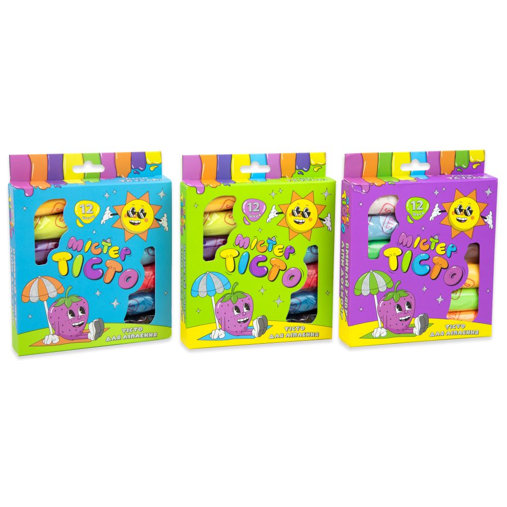 Набір для творчості Містер тісто 12 штук Strateg українською мовою