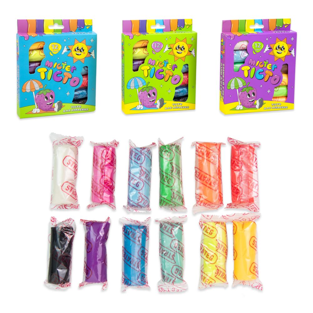 Набір для творчості Містер тісто 12 штук Strateg українською мовою