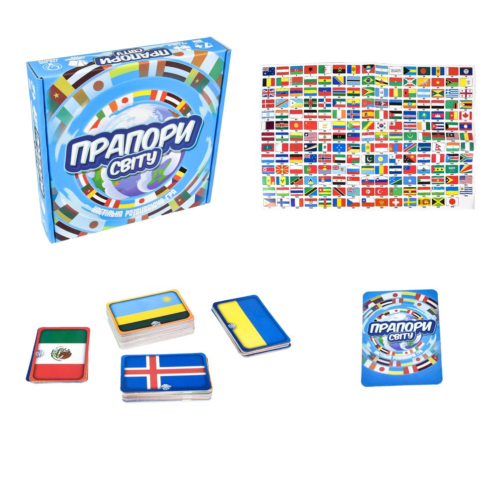Настільна гра Прапори світу Strateg навчальна українською мовою