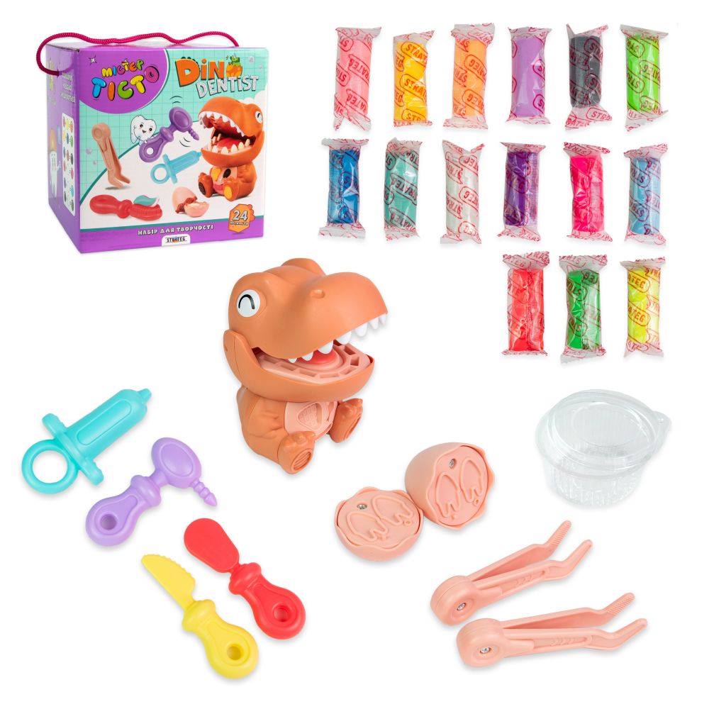 Набір для творчості Містер тісто Dino Dentist Strateg українською мовою